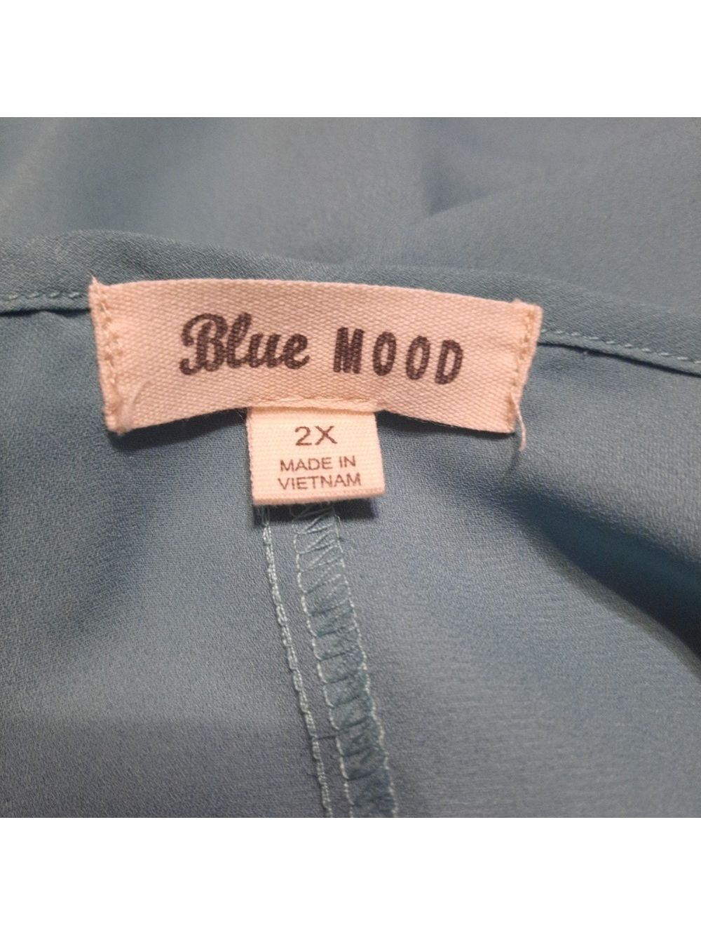 Blue Mood Blouse Short Sleeve Size 2X - Picture 4 of 6